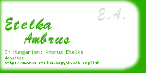 etelka ambrus business card